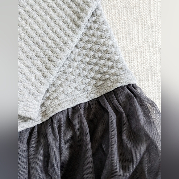 NWT Gap Kids Girl's size XXL Knit Sweater Dress Tulle Gray Long Sleeve Holiday - Picture 6 of 6